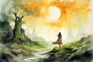 fantasie fantasy ki aquarell watercolor color traumwelt traum dream world ai