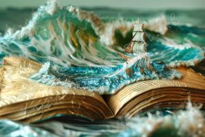 fantasie fantasy ki traumwelt traum dream world ai schiff ship book books bücher buch magic magie mystisch magisch magic sea meer ozean ocean segelschiff