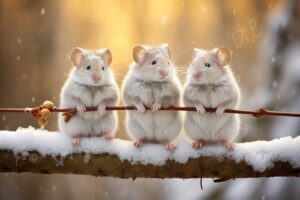Familie Maus maus mäuse mice mouse nager nagetier lustig ki funny humor spaß spass fun winter schnee snow