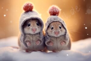Familie Maus im Winter maus mäuse mice mouse nager nagetier xmas x-mas lustig ki funny humor spaß spass fun winter schnee snow