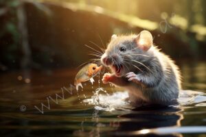 Frischer Fisch maus mouse mice mäuse nagetier nager fisch fish rodent fishing angeln